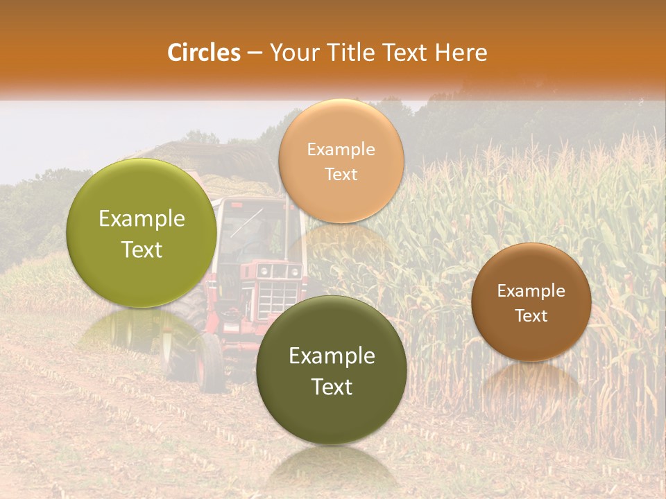 A Red Tractor Driving Down A Road Next To A Corn Field PowerPoint Template
