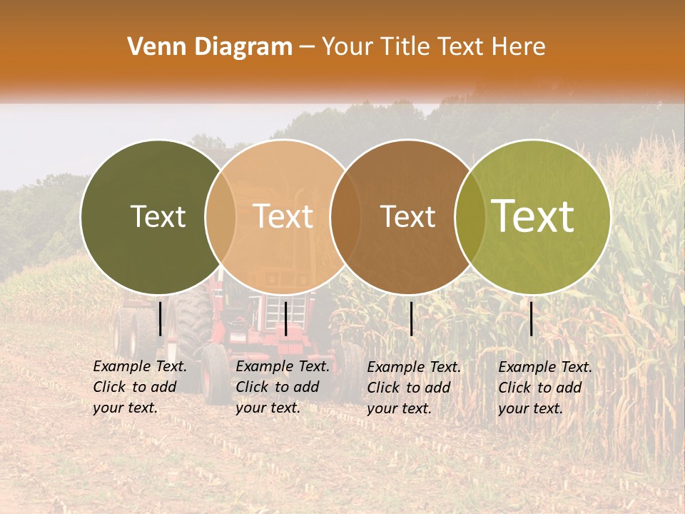 A Red Tractor Driving Down A Road Next To A Corn Field PowerPoint Template