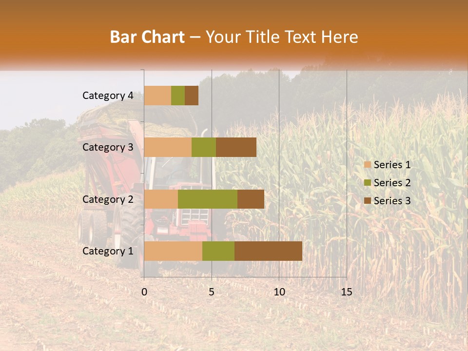 A Red Tractor Driving Down A Road Next To A Corn Field PowerPoint Template