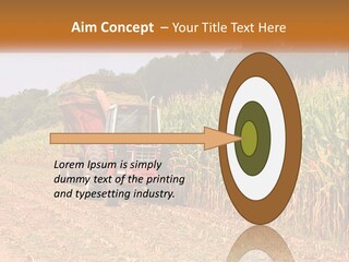 A Red Tractor Driving Down A Road Next To A Corn Field PowerPoint Template