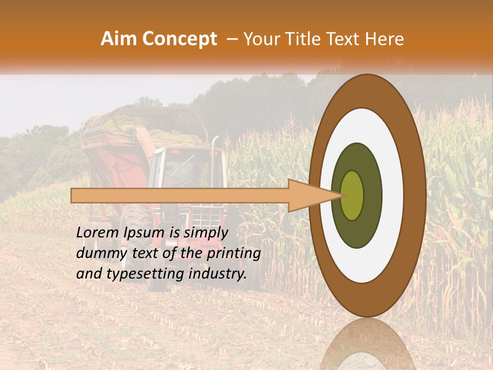 A Red Tractor Driving Down A Road Next To A Corn Field PowerPoint Template