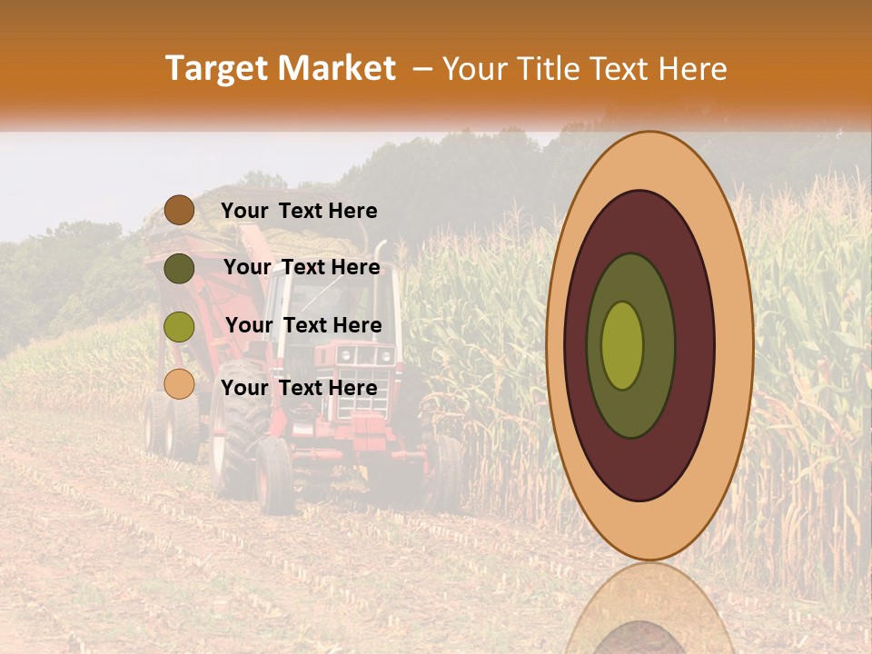 A Red Tractor Driving Down A Road Next To A Corn Field PowerPoint Template