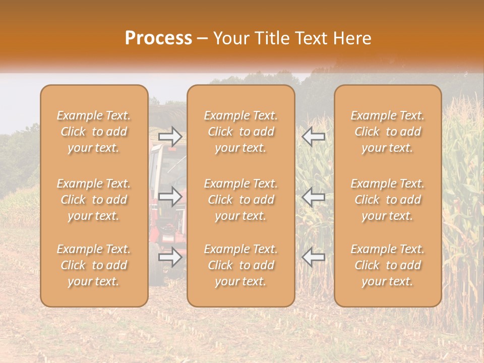 A Red Tractor Driving Down A Road Next To A Corn Field PowerPoint Template