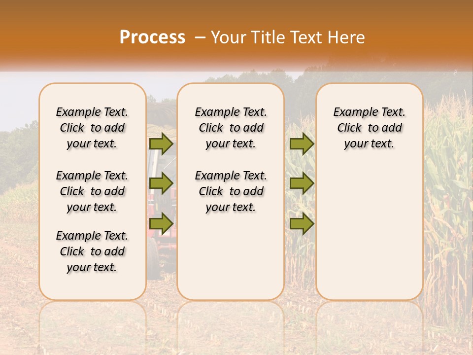 A Red Tractor Driving Down A Road Next To A Corn Field PowerPoint Template