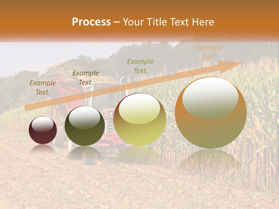 A Red Tractor Driving Down A Road Next To A Corn Field PowerPoint Template