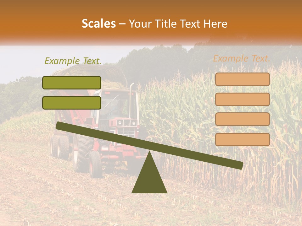 A Red Tractor Driving Down A Road Next To A Corn Field PowerPoint Template