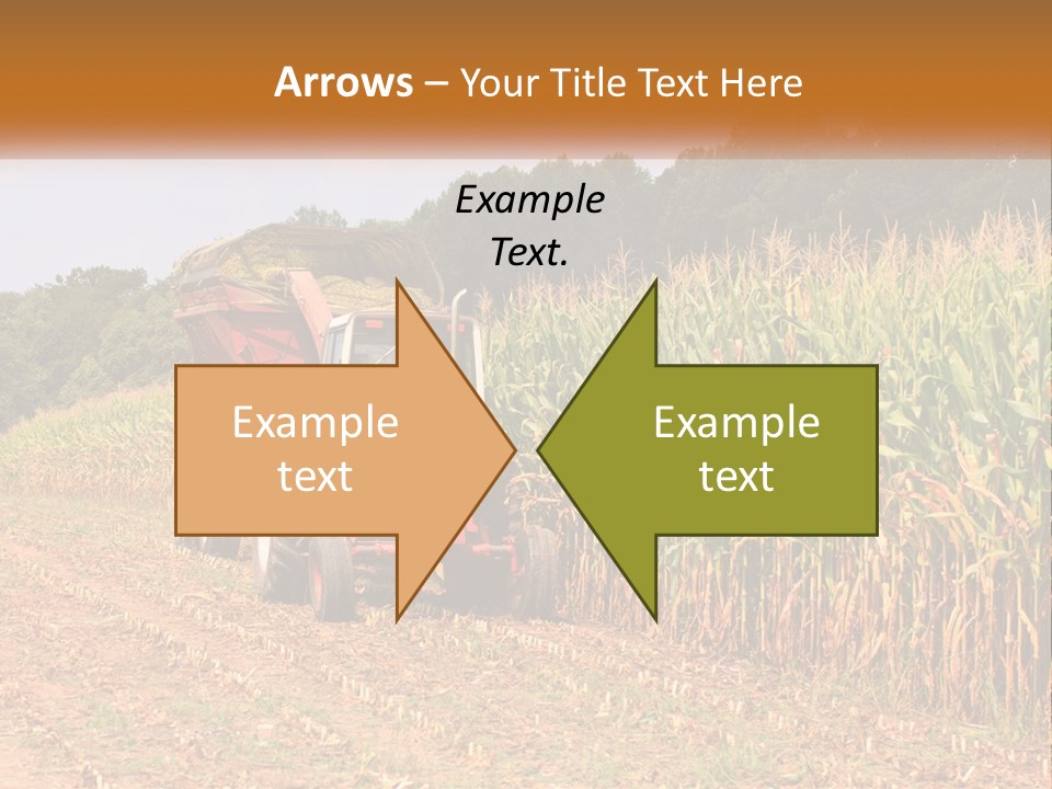 A Red Tractor Driving Down A Road Next To A Corn Field PowerPoint Template