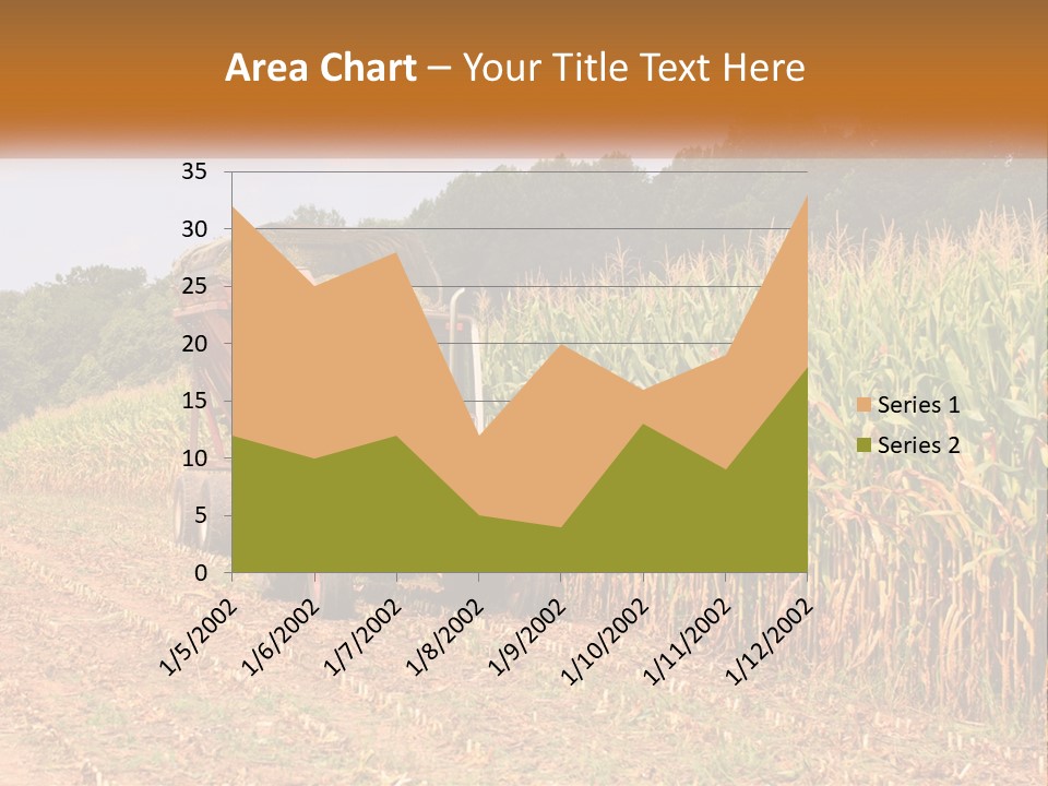 A Red Tractor Driving Down A Road Next To A Corn Field PowerPoint Template