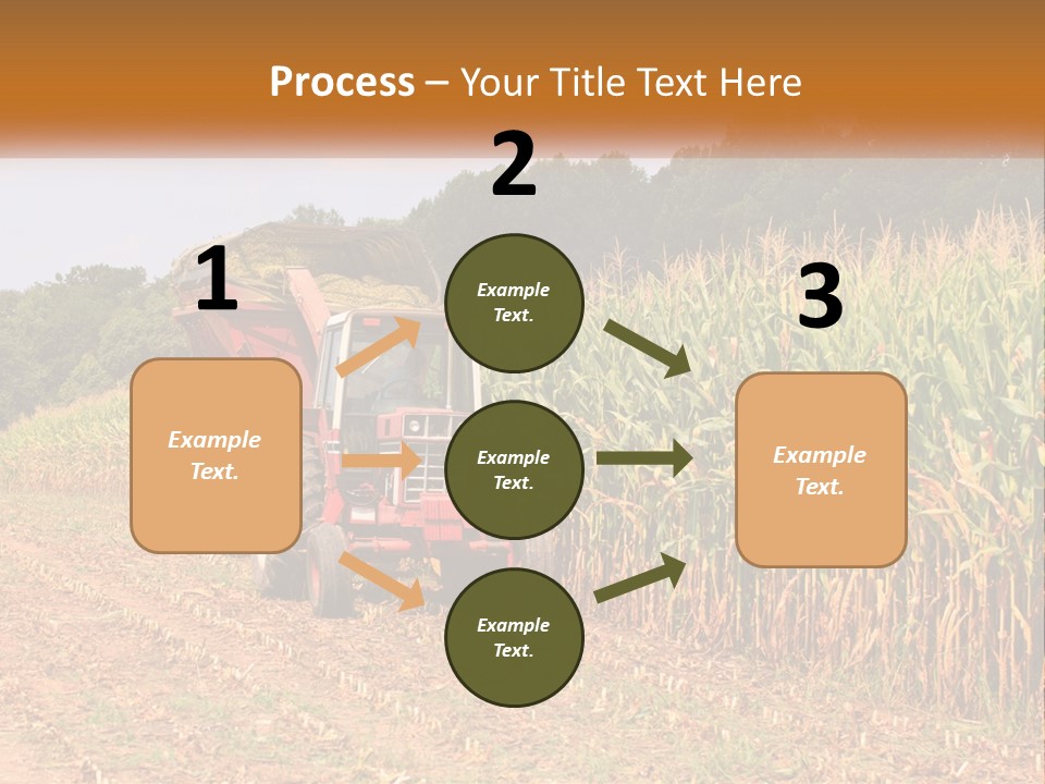 A Red Tractor Driving Down A Road Next To A Corn Field PowerPoint Template