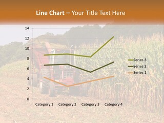 A Red Tractor Driving Down A Road Next To A Corn Field PowerPoint Template