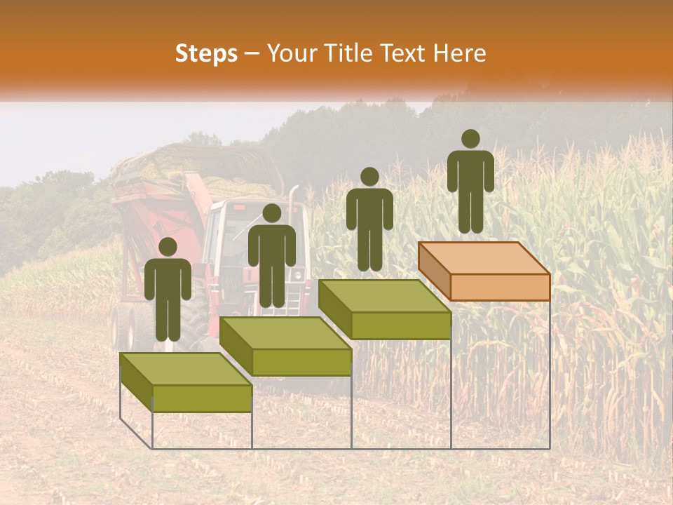 A Red Tractor Driving Down A Road Next To A Corn Field PowerPoint Template
