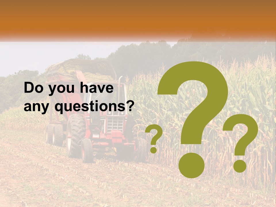 A Red Tractor Driving Down A Road Next To A Corn Field PowerPoint Template