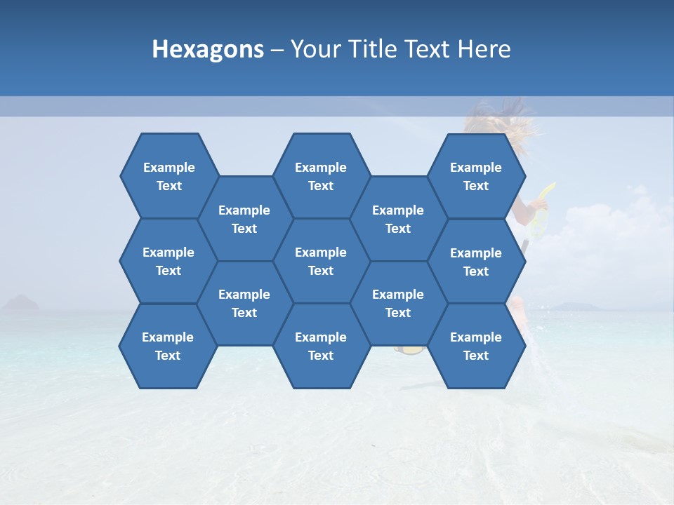 A Woman Running In The Water With A Surfboard PowerPoint Template