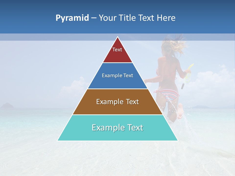 A Woman Running In The Water With A Surfboard PowerPoint Template