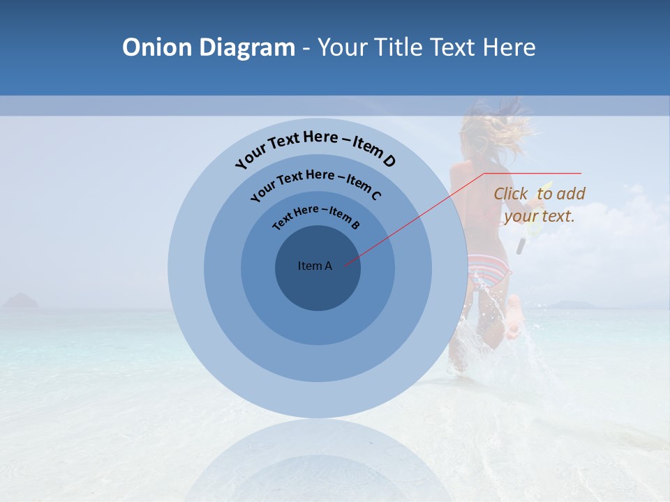 A Woman Running In The Water With A Surfboard PowerPoint Template