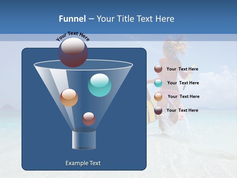 A Woman Running In The Water With A Surfboard PowerPoint Template