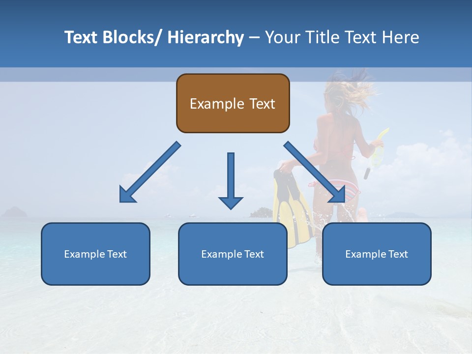 A Woman Running In The Water With A Surfboard PowerPoint Template