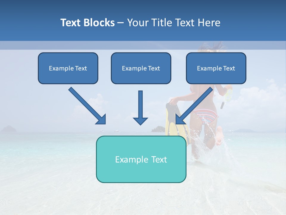 A Woman Running In The Water With A Surfboard PowerPoint Template