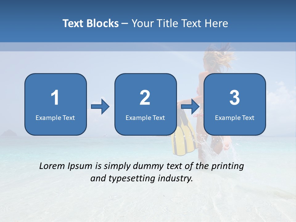 A Woman Running In The Water With A Surfboard PowerPoint Template