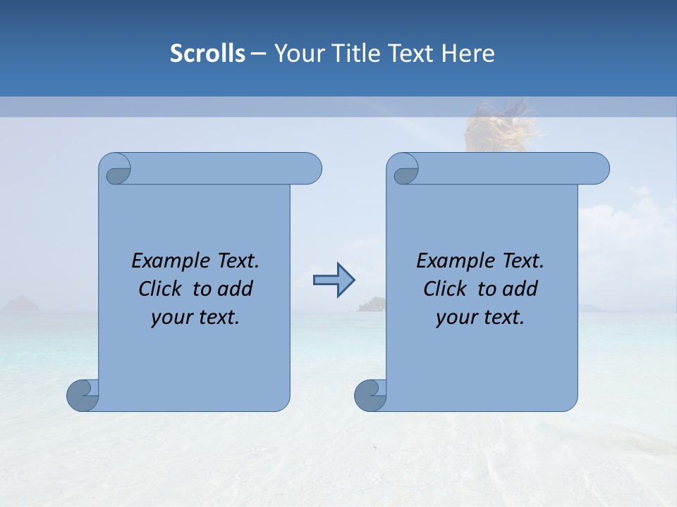 A Woman Running In The Water With A Surfboard PowerPoint Template