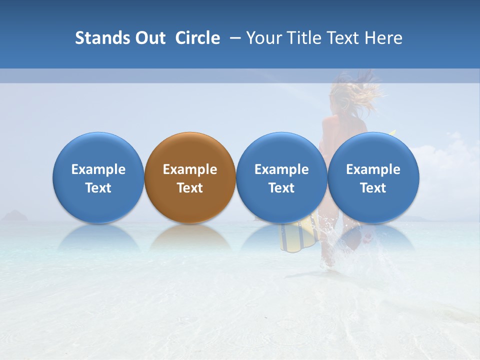 A Woman Running In The Water With A Surfboard PowerPoint Template