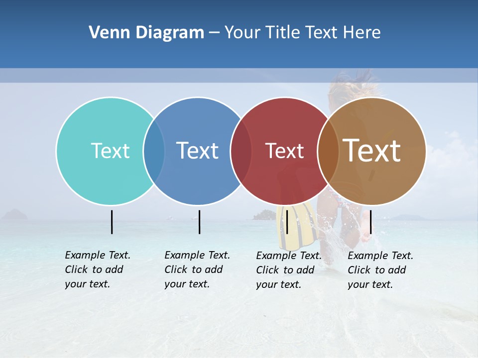 A Woman Running In The Water With A Surfboard PowerPoint Template