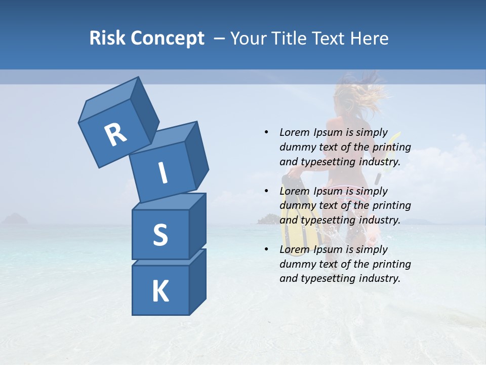 A Woman Running In The Water With A Surfboard PowerPoint Template