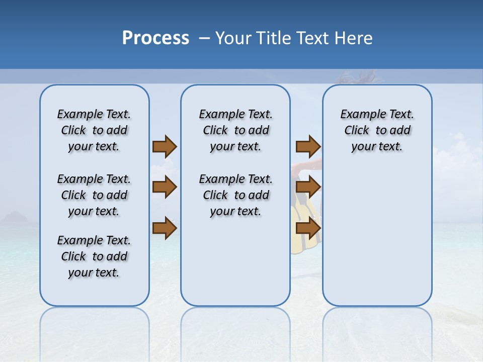 A Woman Running In The Water With A Surfboard PowerPoint Template