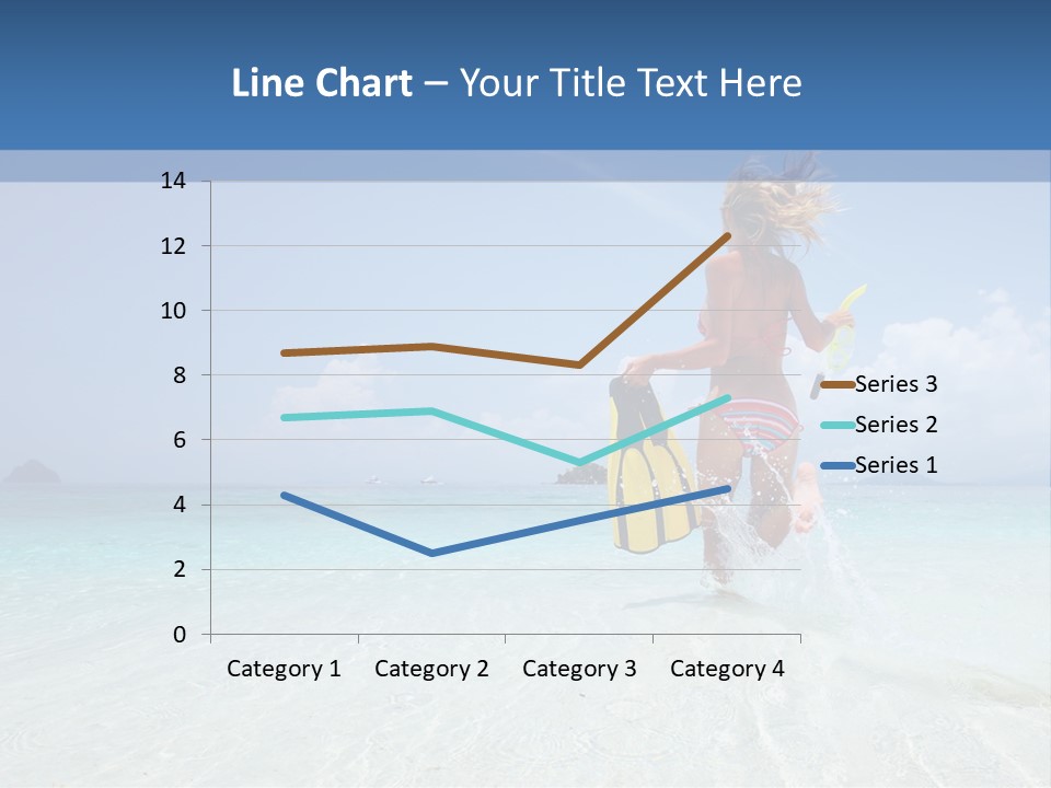 A Woman Running In The Water With A Surfboard PowerPoint Template