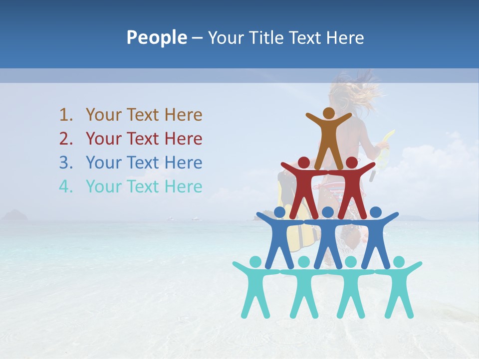 A Woman Running In The Water With A Surfboard PowerPoint Template