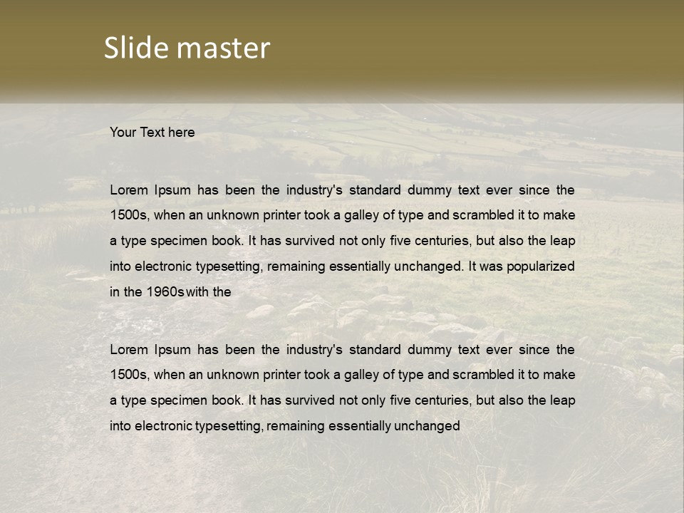 A Dirt Path In A Field With Mountains In The Background PowerPoint Template