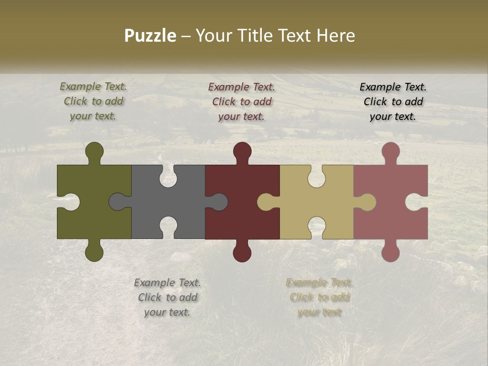 A Dirt Path In A Field With Mountains In The Background PowerPoint Template