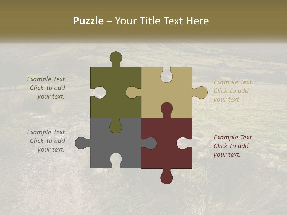 A Dirt Path In A Field With Mountains In The Background PowerPoint Template