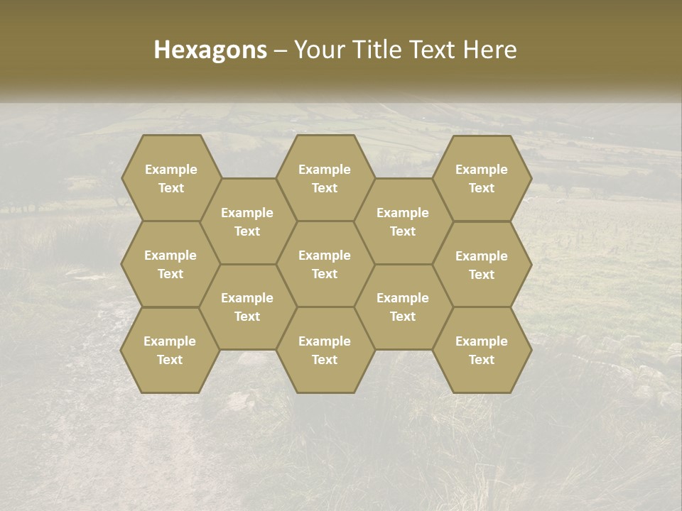 A Dirt Path In A Field With Mountains In The Background PowerPoint Template