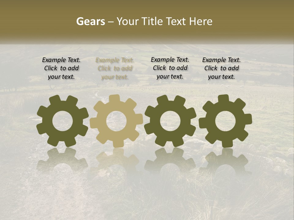 A Dirt Path In A Field With Mountains In The Background PowerPoint Template