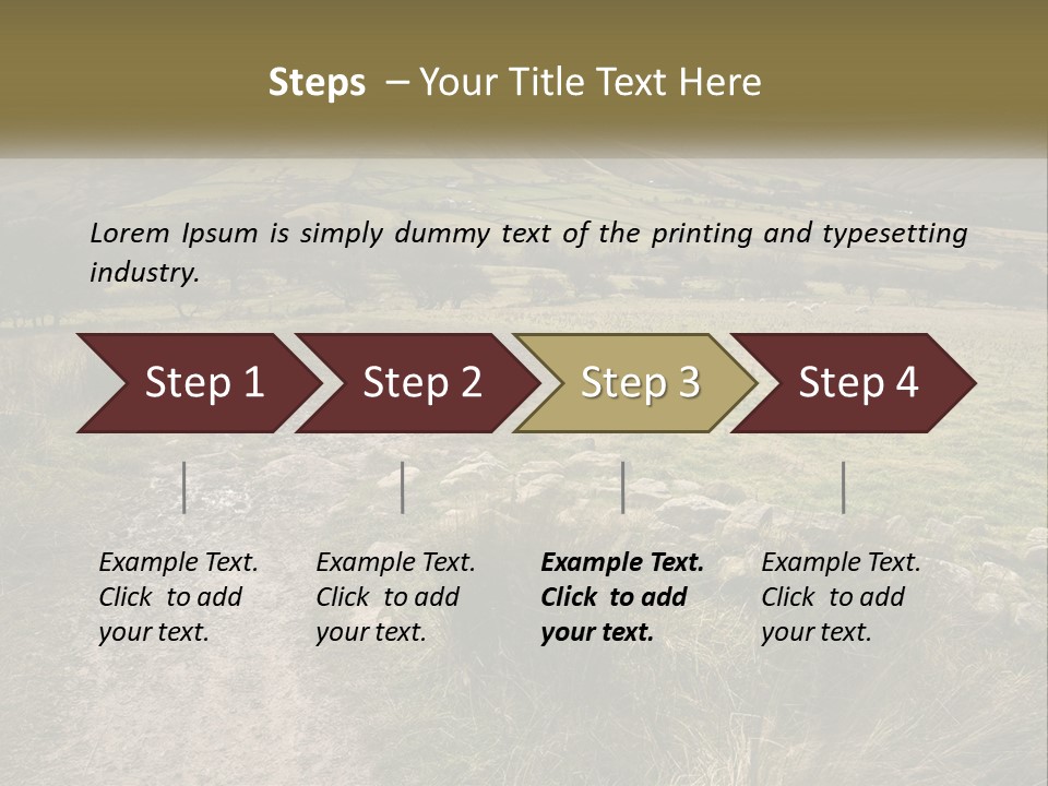 A Dirt Path In A Field With Mountains In The Background PowerPoint Template