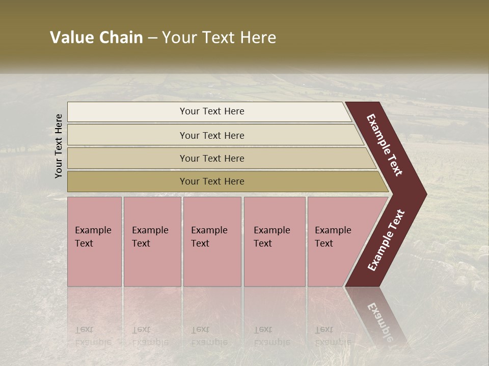 A Dirt Path In A Field With Mountains In The Background PowerPoint Template