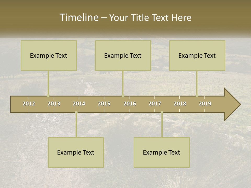 A Dirt Path In A Field With Mountains In The Background PowerPoint Template
