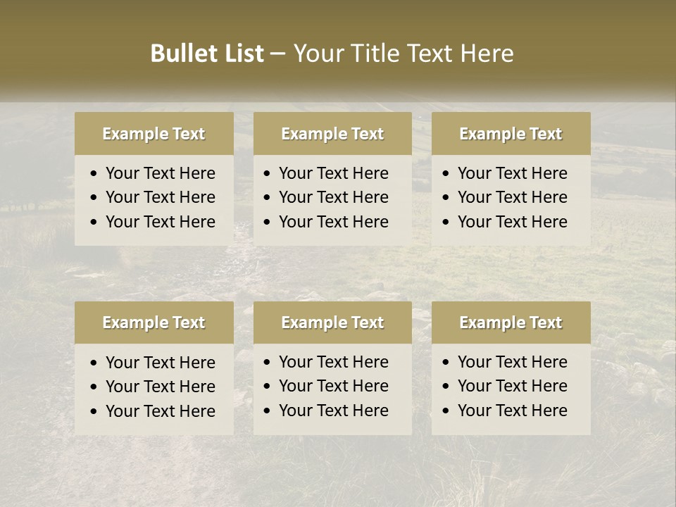 A Dirt Path In A Field With Mountains In The Background PowerPoint Template