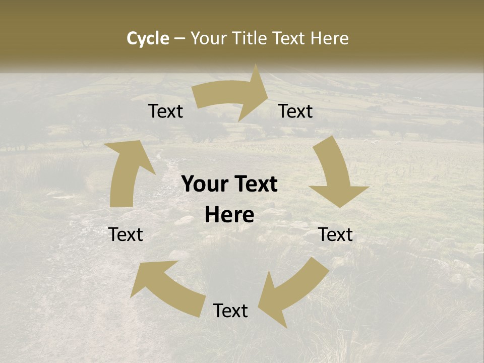 A Dirt Path In A Field With Mountains In The Background PowerPoint Template