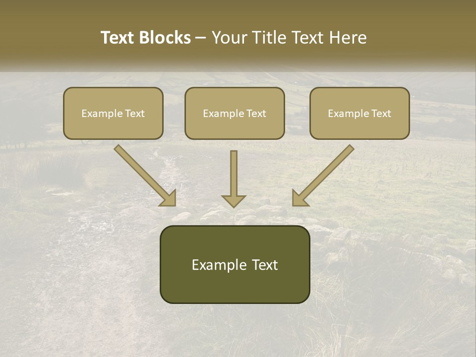 A Dirt Path In A Field With Mountains In The Background PowerPoint Template