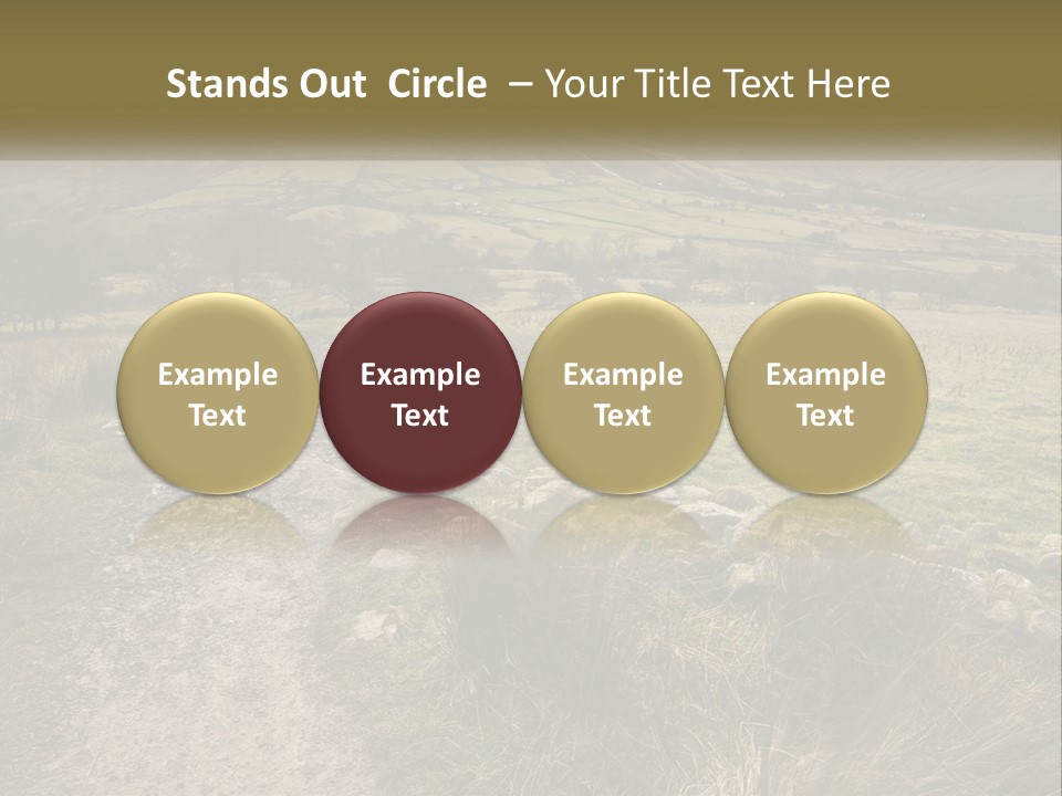 A Dirt Path In A Field With Mountains In The Background PowerPoint Template