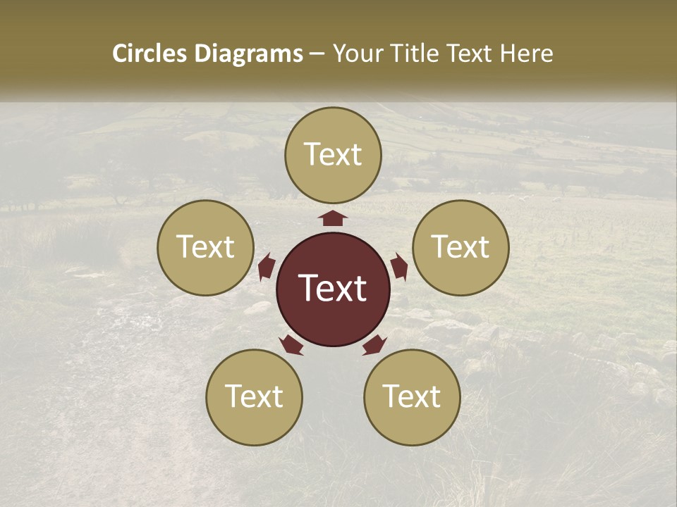 A Dirt Path In A Field With Mountains In The Background PowerPoint Template