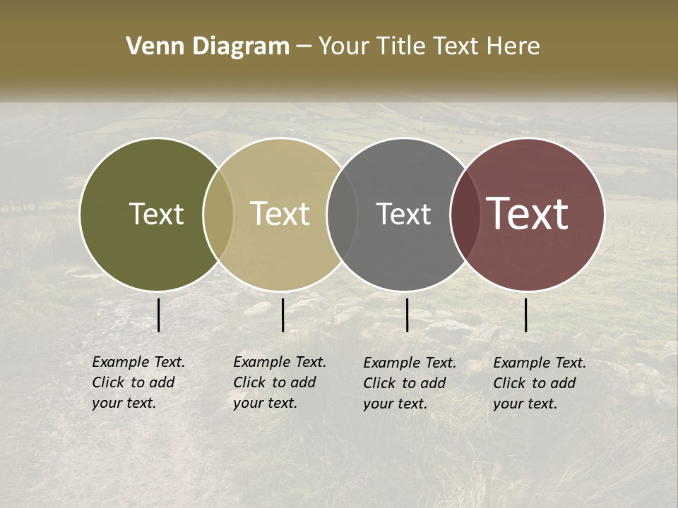 A Dirt Path In A Field With Mountains In The Background PowerPoint Template