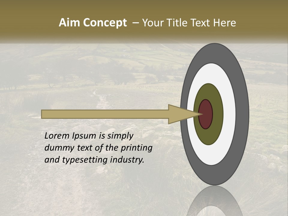 A Dirt Path In A Field With Mountains In The Background PowerPoint Template