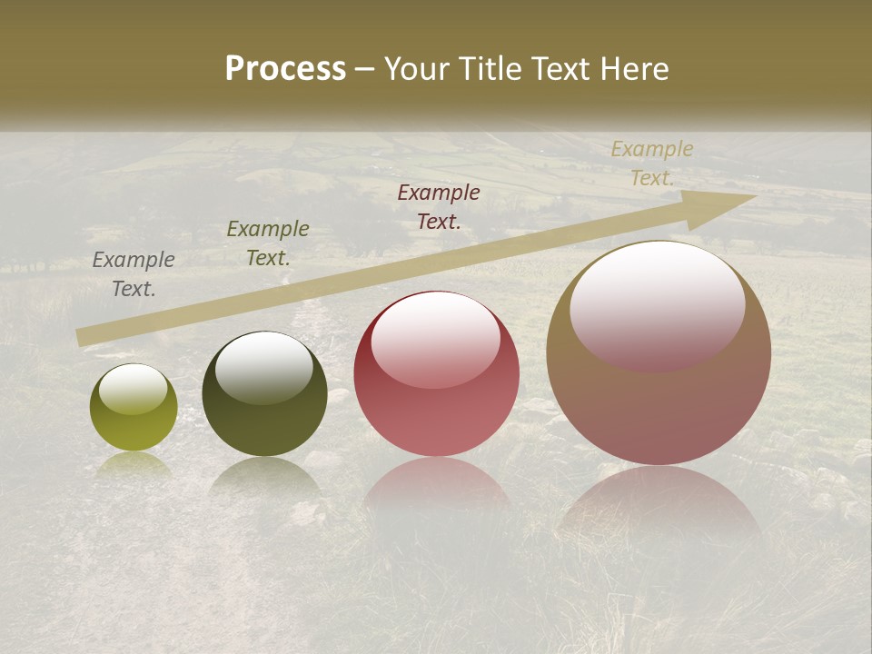 A Dirt Path In A Field With Mountains In The Background PowerPoint Template