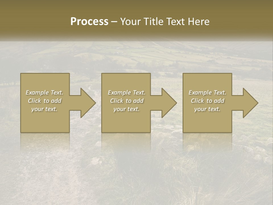 A Dirt Path In A Field With Mountains In The Background PowerPoint Template
