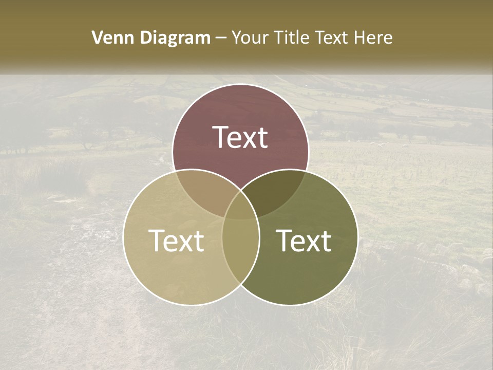 A Dirt Path In A Field With Mountains In The Background PowerPoint Template