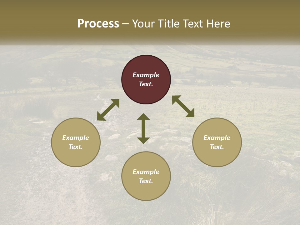 A Dirt Path In A Field With Mountains In The Background PowerPoint Template