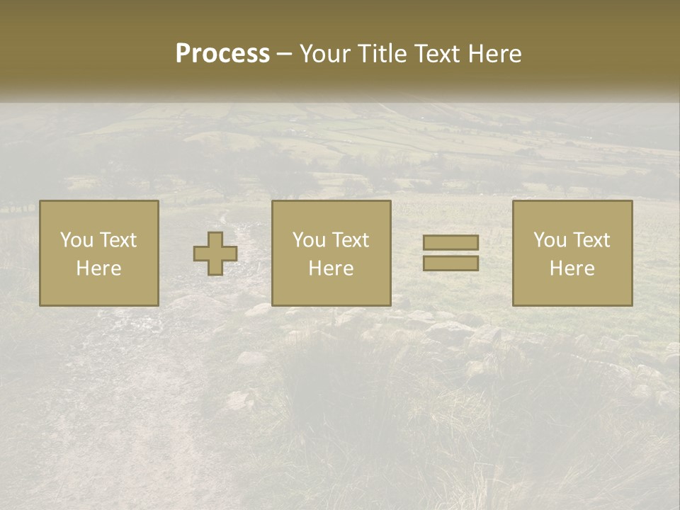 A Dirt Path In A Field With Mountains In The Background PowerPoint Template